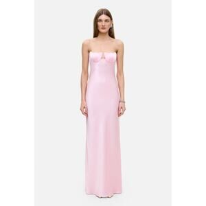 Anna October Exclusive Tulip Satin Maxi Dress Pink - XS